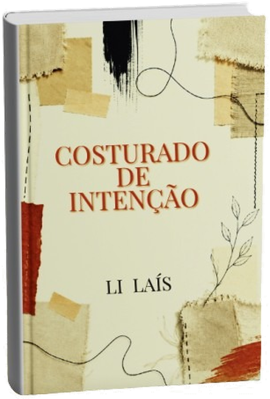 Render 3D do e-book Costurado de Intenção